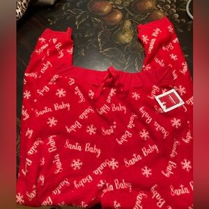 Soft cozy lounge pants Santa Baby print
